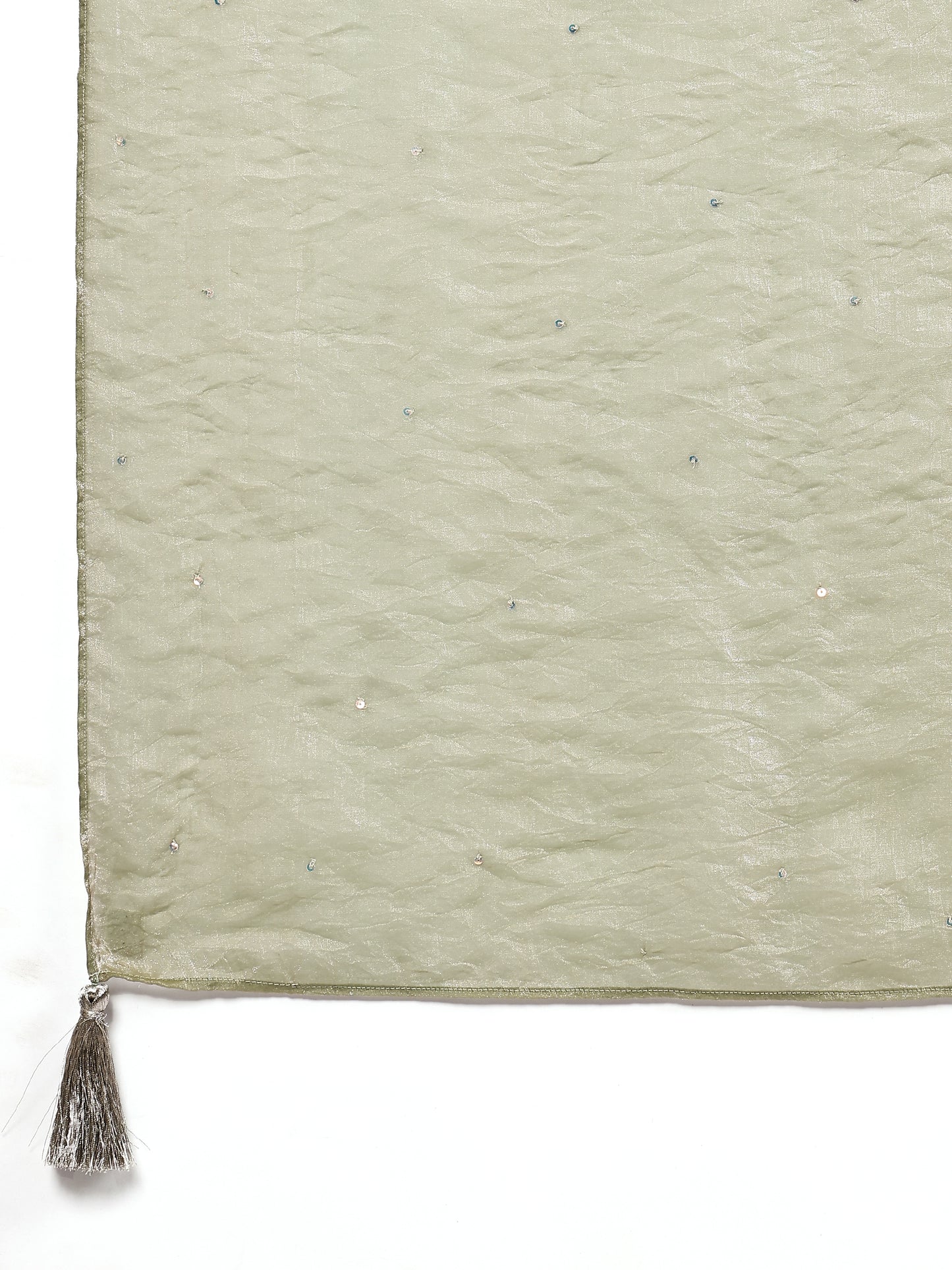 Beige Kurta with Olive Sharara and Dupatta