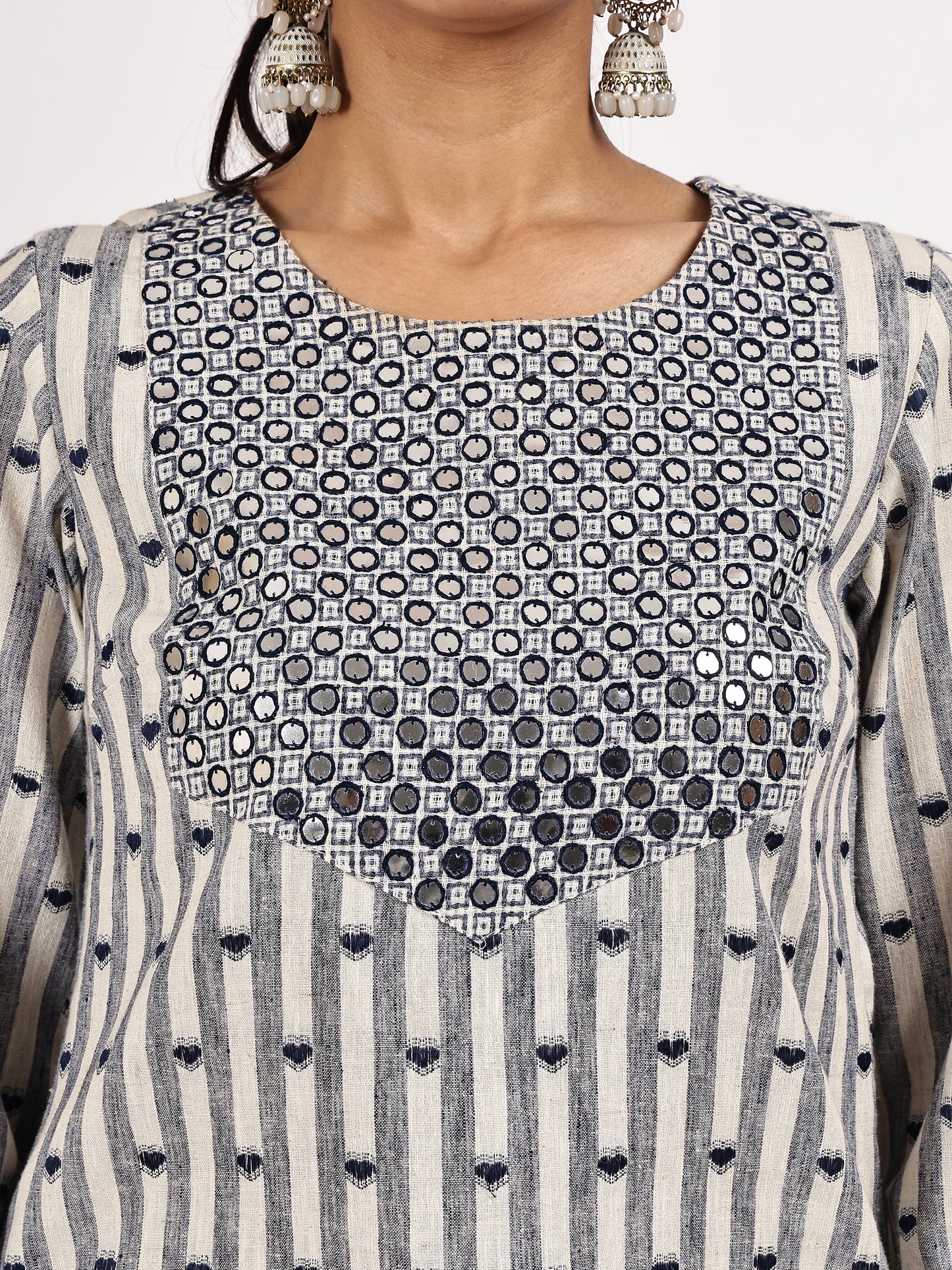 Gray Embroidery Kurta set with Dupatta