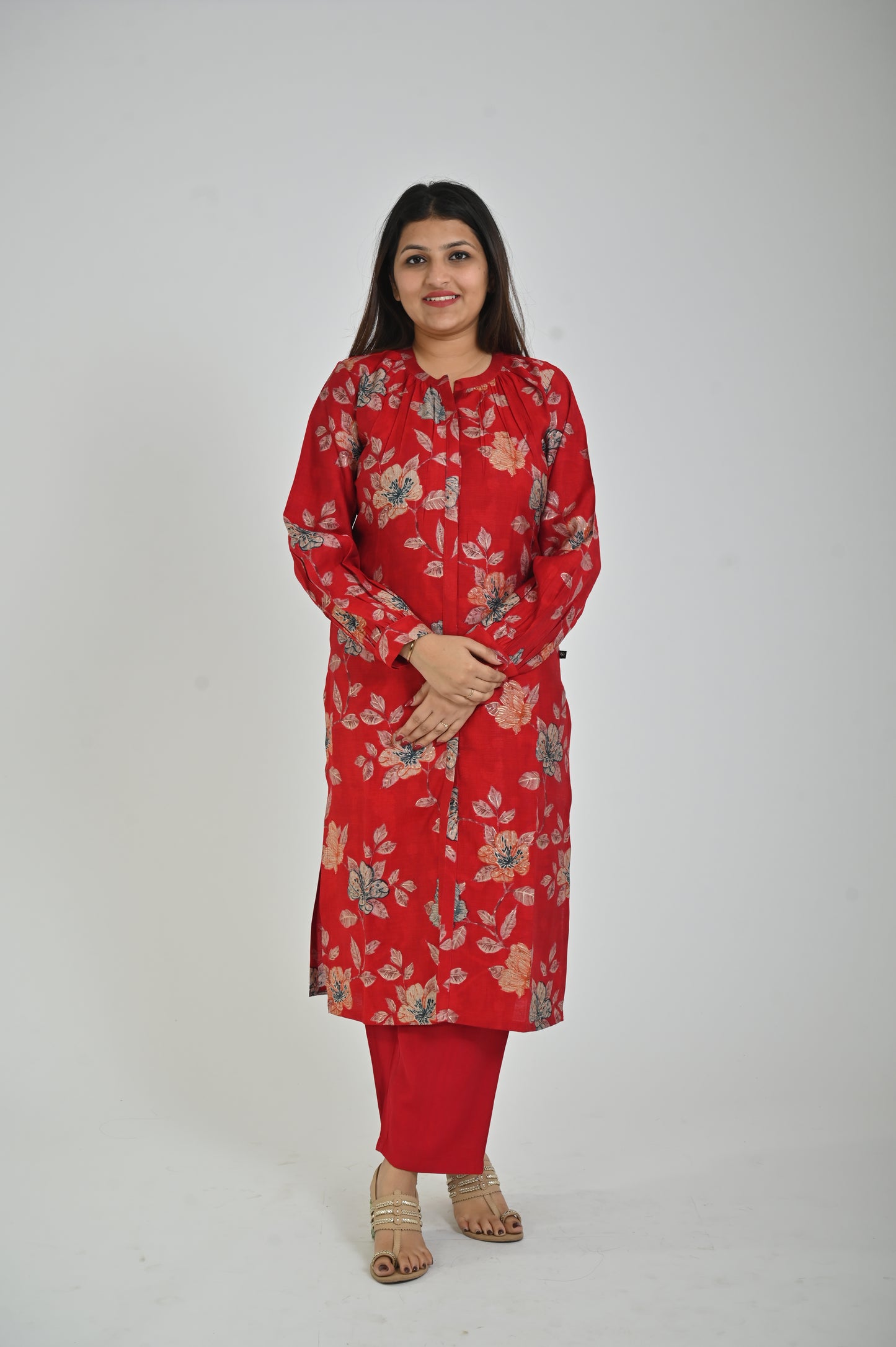 Red Printed Women two Pcs Set