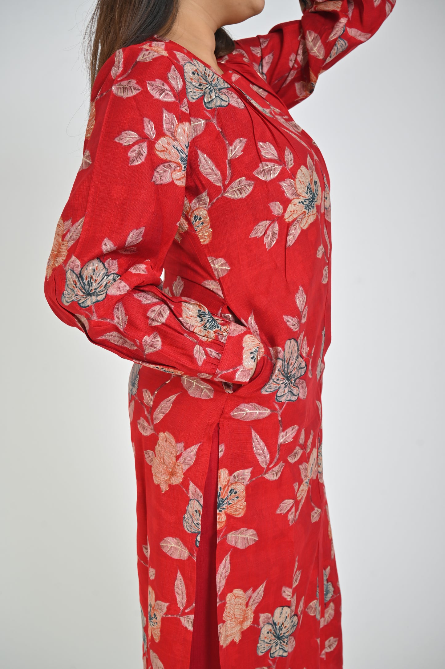 Red Printed Women two Pcs Set