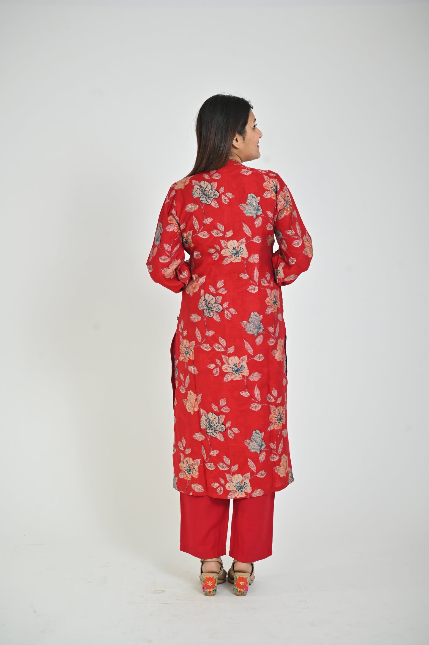 Red Printed Women two Pcs Set