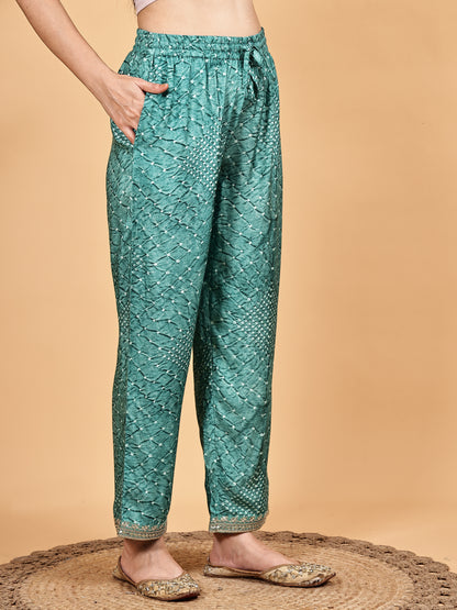 Sea Green Embroidered Kurta Set with Dupatta