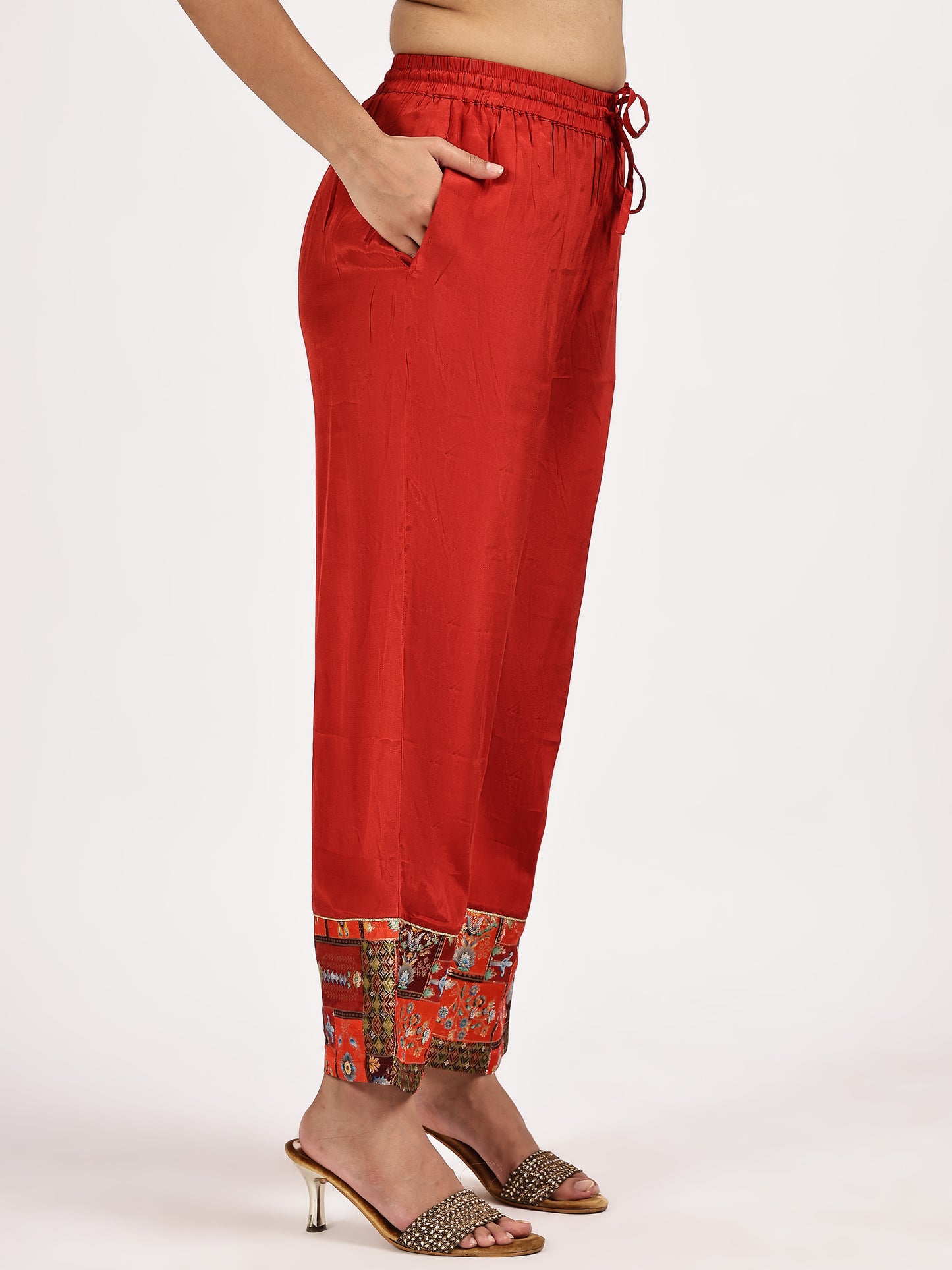 Red Printed Kurta Set