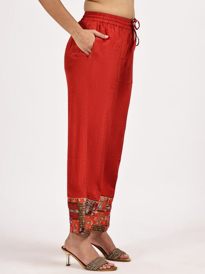 Red Printed Kurta Set