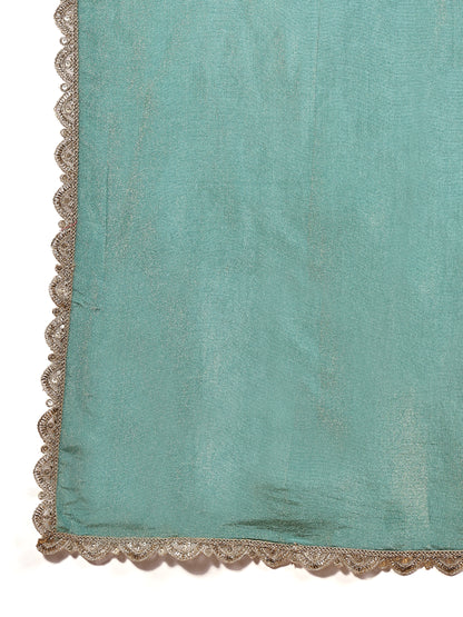 Sea Green Embroidered Kurta Set with Dupatta