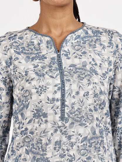 Blue_WhiteFloralPrintedStraightKurtawithPantsneck