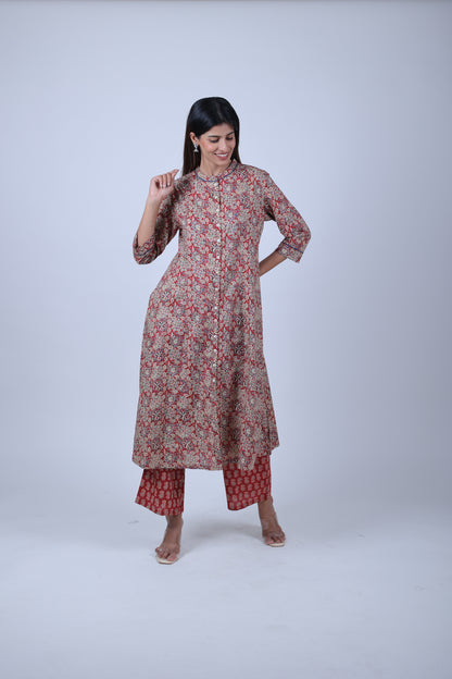 Priented A line Kurta With Pants