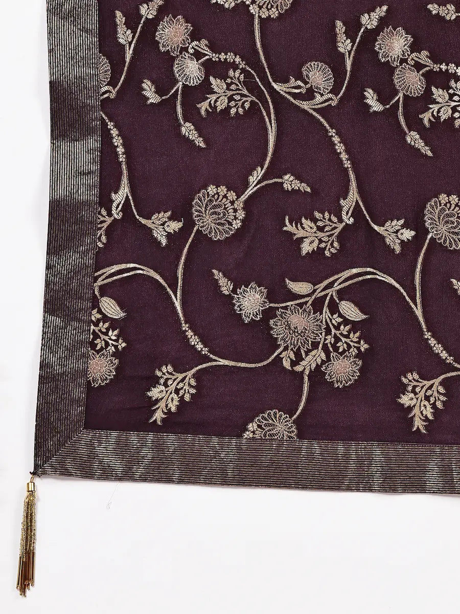 Stylish Lilac Jacquard Kurta Set with Flared Bottom & Matching Dupatta