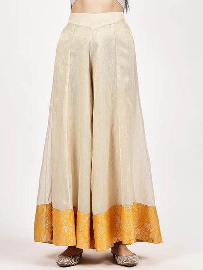 Mustard Yellow Silk Jacquard Kurta Set with Dupatta