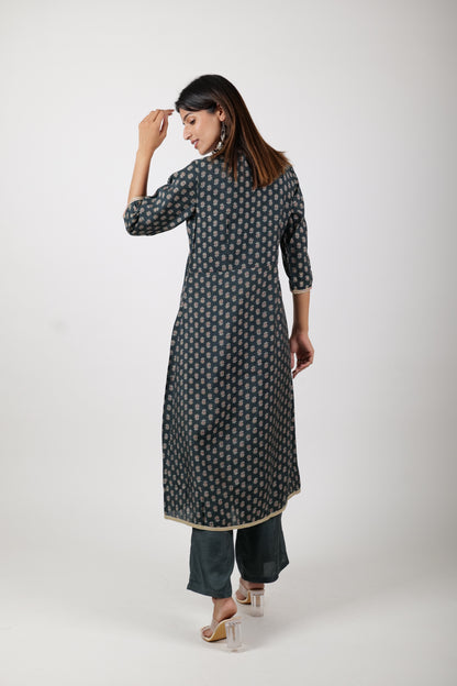 sea weed green Alia cut Kurta , along with pants and Dupatta