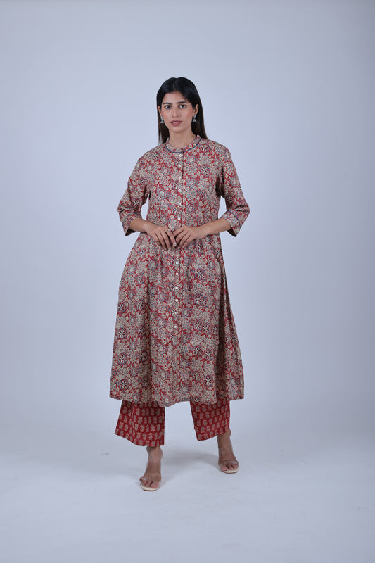 Priented A line Kurta With Pants