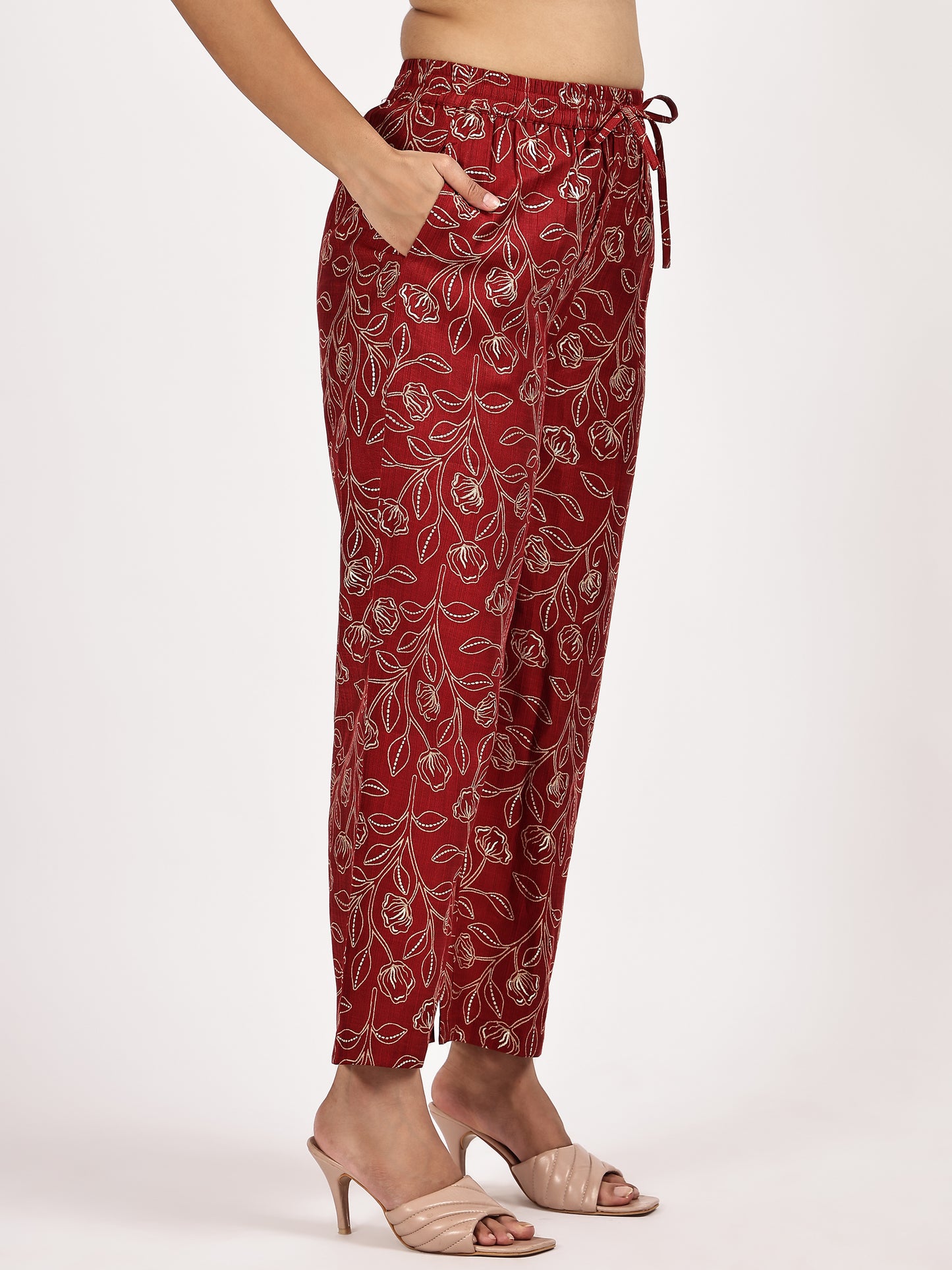 Printed Viscose Blend Kurta Set with Dupatta