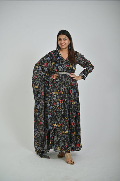 Black Floor - Length Maxi Gown for Women product_color Dress