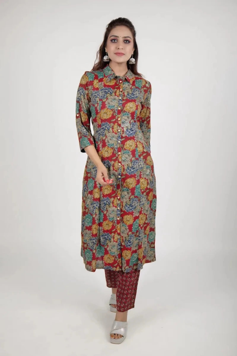 bold-red-floral-shirt-style-kurta-with-printed-trousers