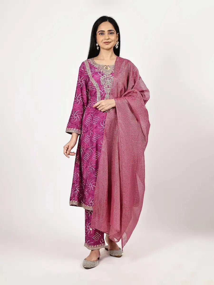 dark-pink-kurta-set-with-dupatta