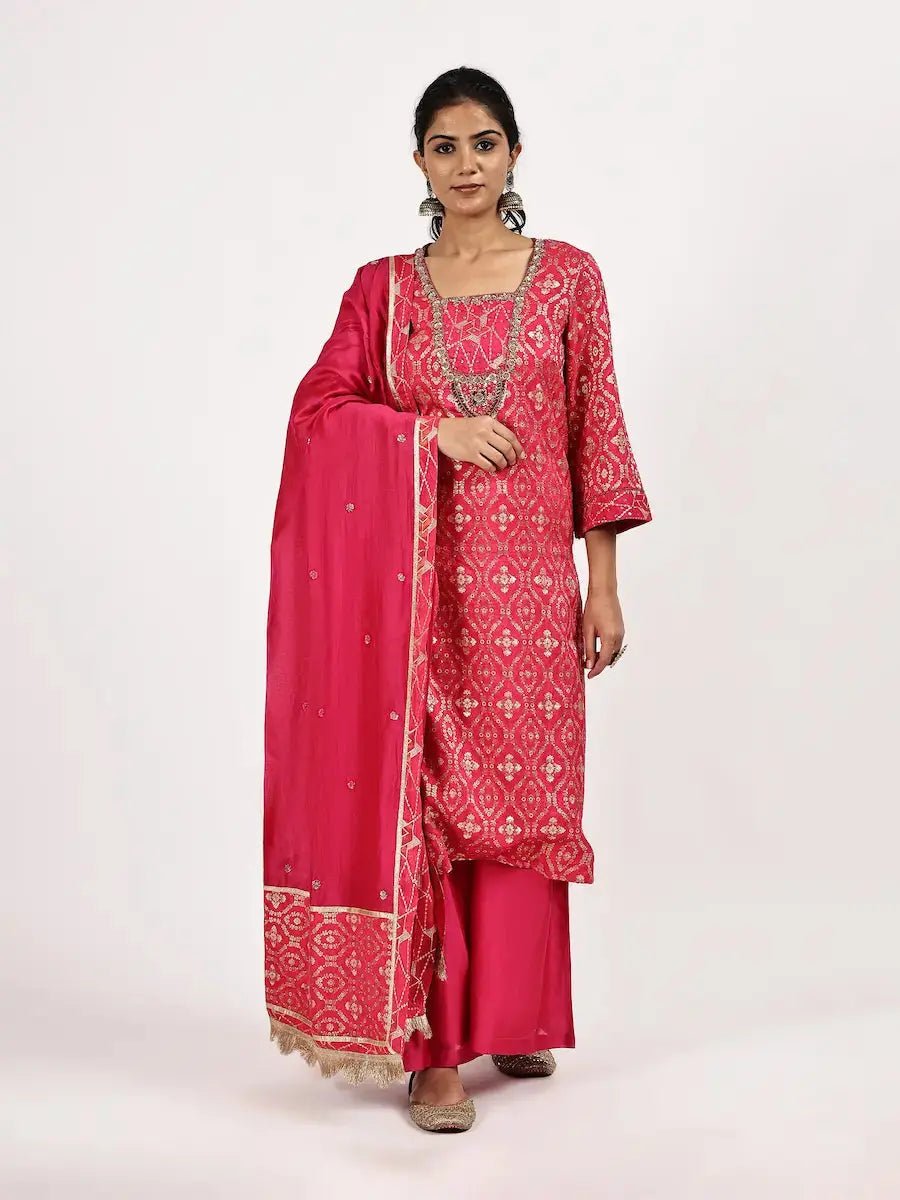 deep-pink-silk-jacquard-kurta-set-dupatta