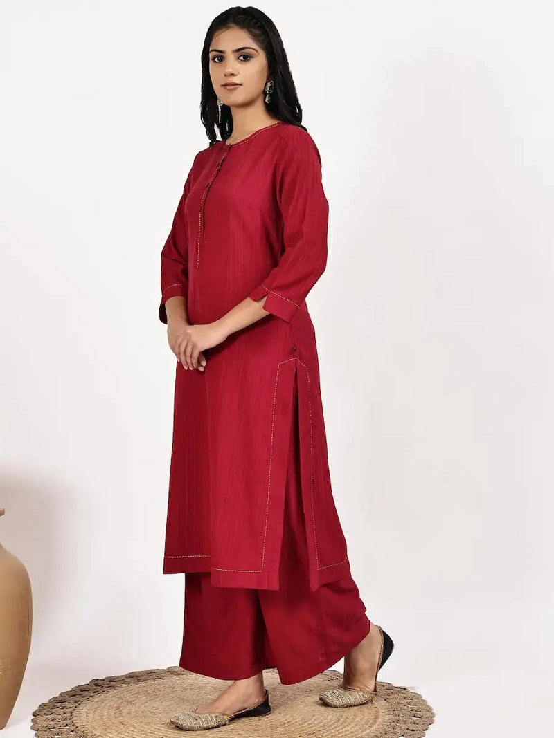 Maroon Kurta with palazzo
