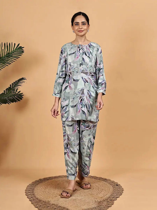 Pastel Green Floral Co - ord Set product_color Co - ord set