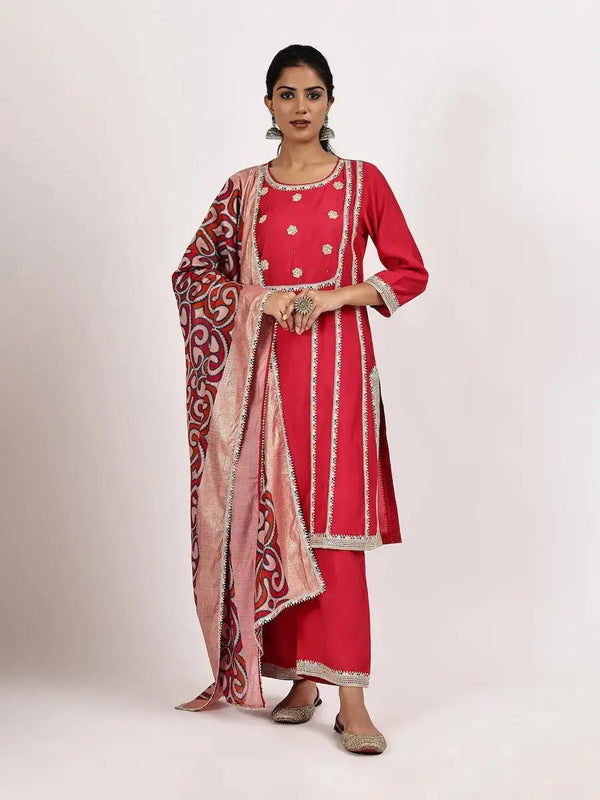 Pink Kurta Set with Printed Dupatta product_color KURTA SET