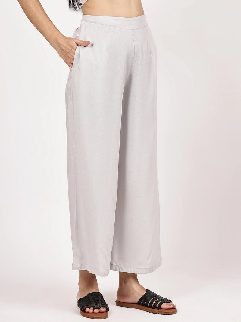 Solid off-white Kurta and Palazzo Set