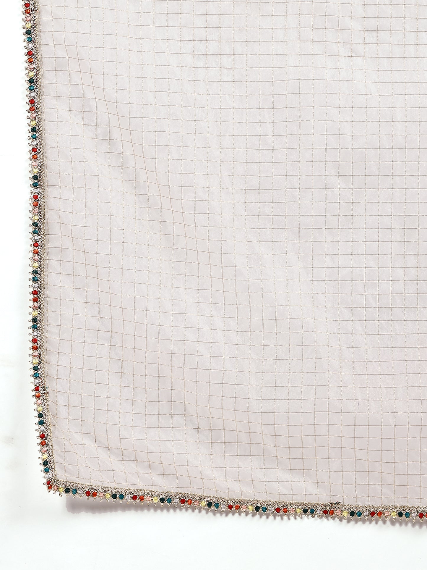 Elegant Cotton Asymmetrical Embroidered Kurta Set with Sheer Dupatta