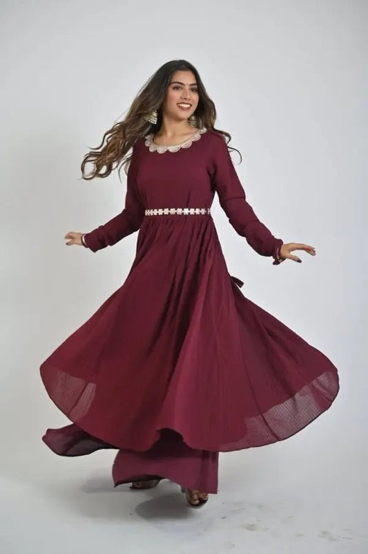 Women's Maroon Elegance Maxi Dress product_color Dress