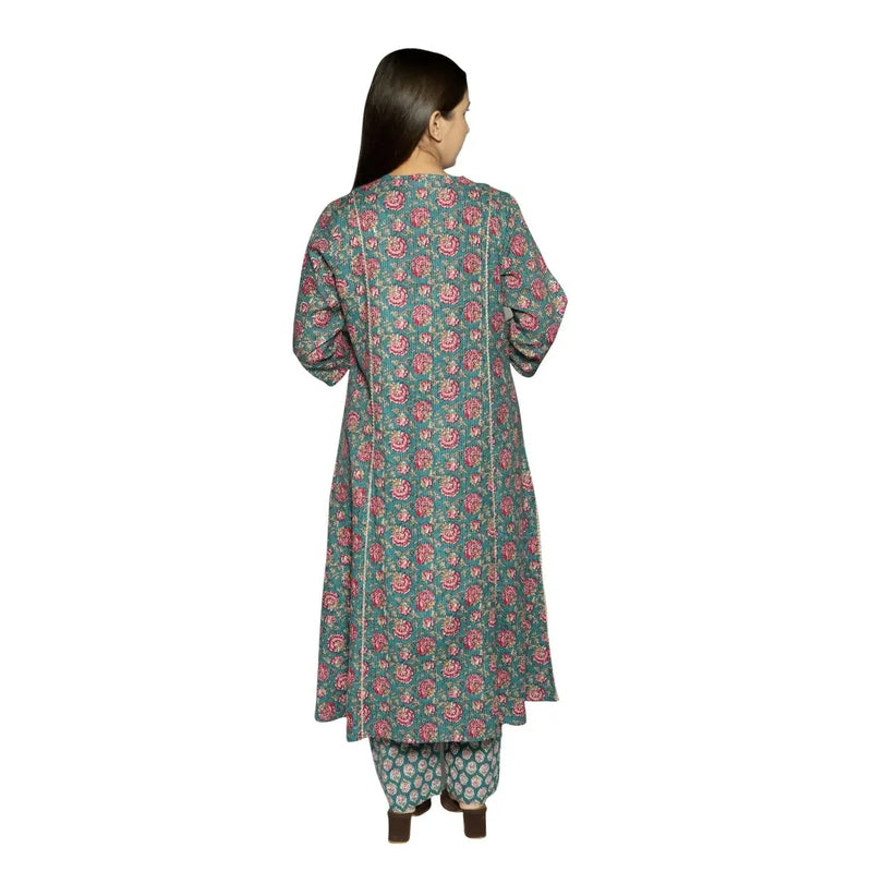 Women's Sea Green Straight Kurta Set