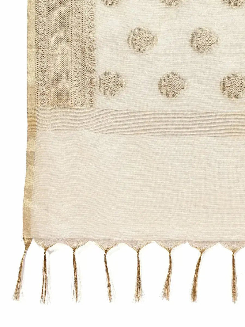 Yellow Silk Jacquard Kurta Set Dupatta Elegant Festive Party Wear